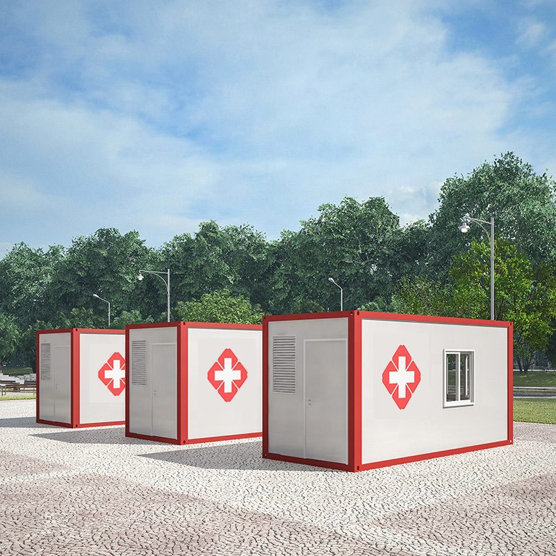 Container Medical Clinics Enjoy the peace of mind with our secure and insulated flat pack container houses - a safe haven for you and your loved ones.