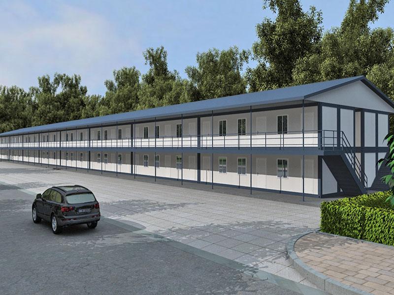 2 storey prefab container dormitory building