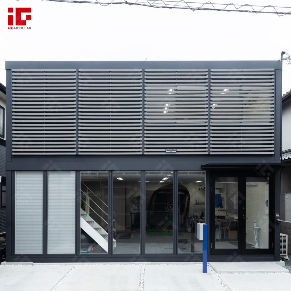 2 Storey Container House: Where Fitness Meets Productivity in a Sleek Design